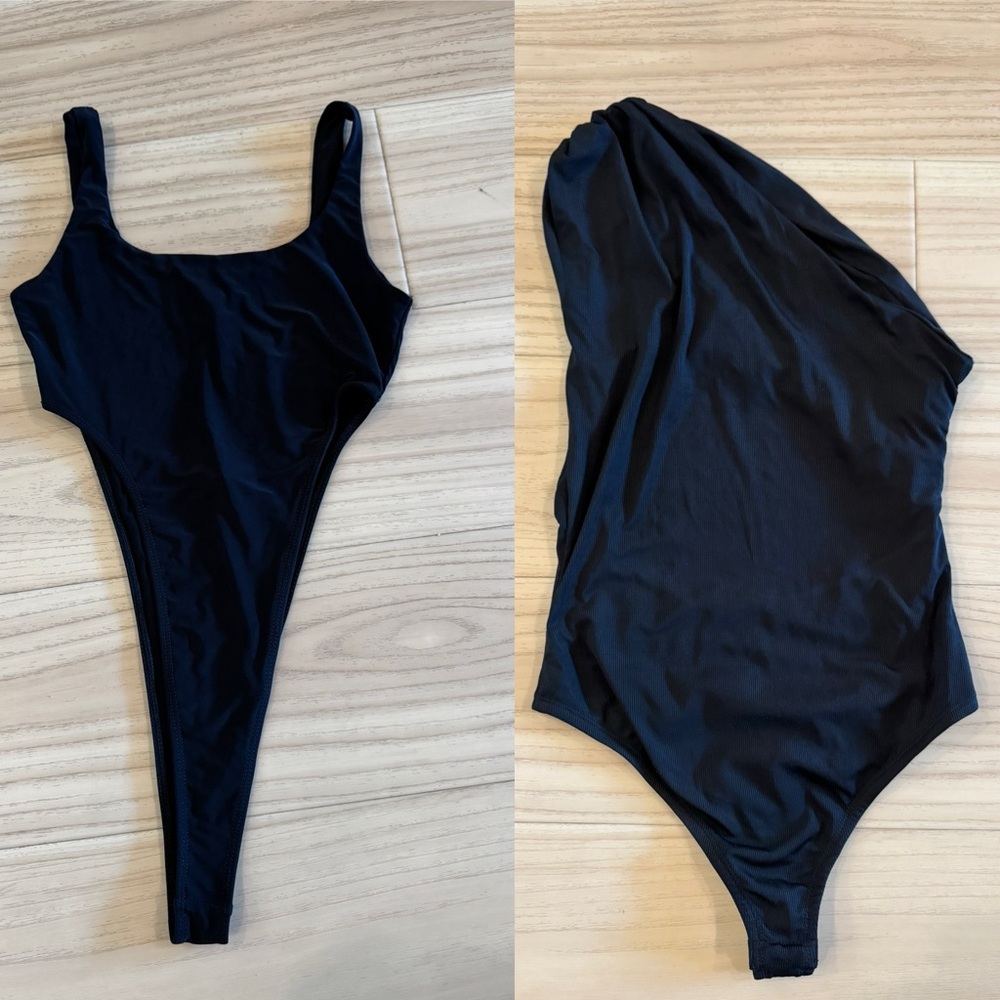 Fashion Nova black body suit and backless one shoulder body suit. NWT!